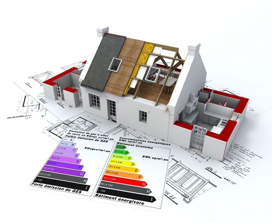 energiją taupančio namo statybos planas